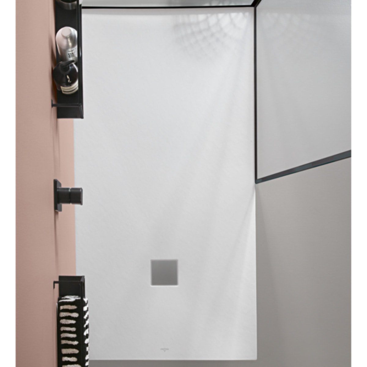 Receveur antidérapant Planeo acrylique stone white