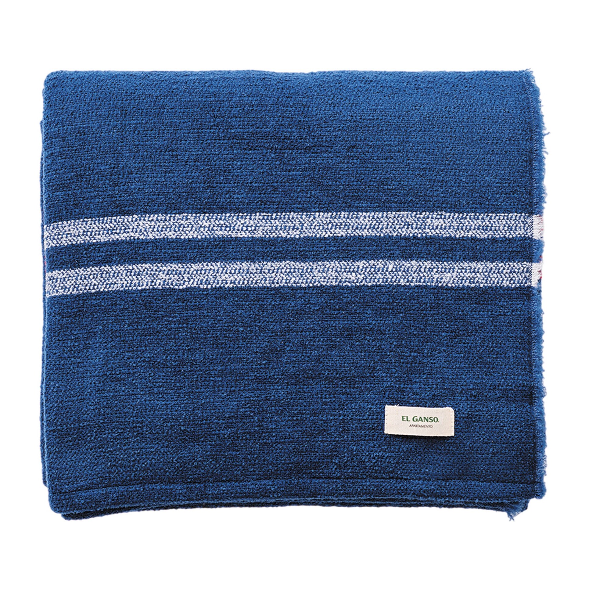 Manta de punto 140x190cm 340gr hilo teñido color azul marino el ganso