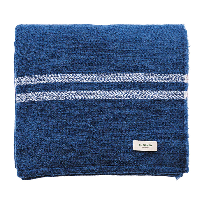 Manta de punto 140x190cm 340gr hilo teñido color azul marino el ganso