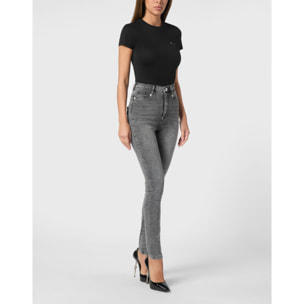 PHILIPP PLEIN Jegging a vita alta SKULL