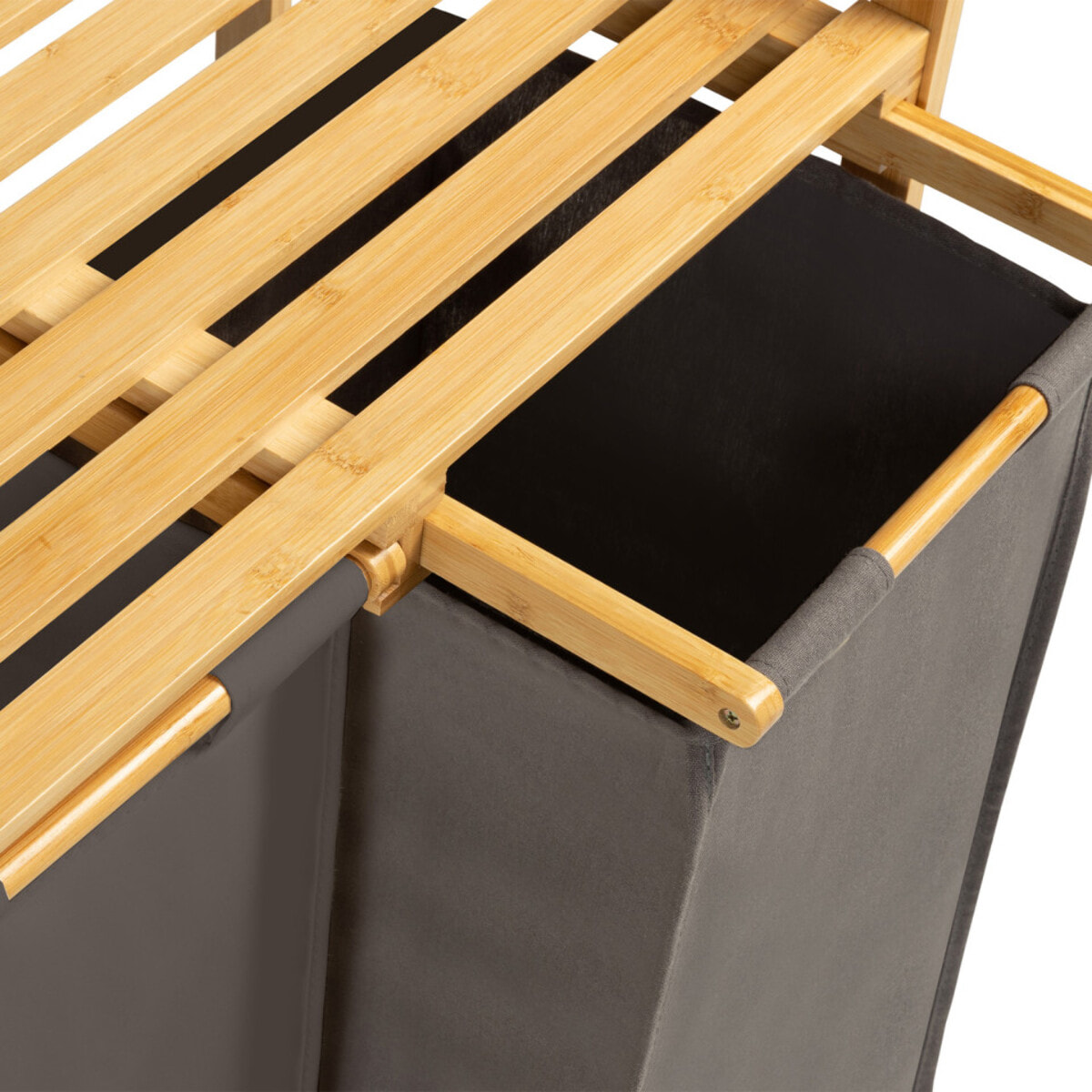 Panier à linge Maya 2 compartiments bambou