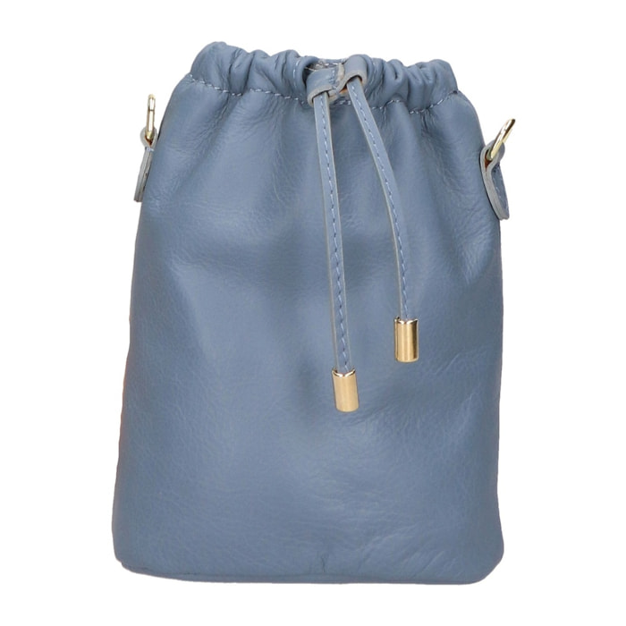 Borsa a sacca da donna - Modello Angela - Vera pelle - 16.0 x 20.0 x 7.0 cm