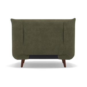 Lumi - Banquette convertible clic-clac 1 place en velours côtelé - Vert