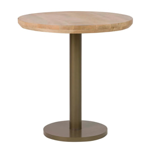 Mesa Comedor Madera Mango Metal Marron 70x70x75 Cm