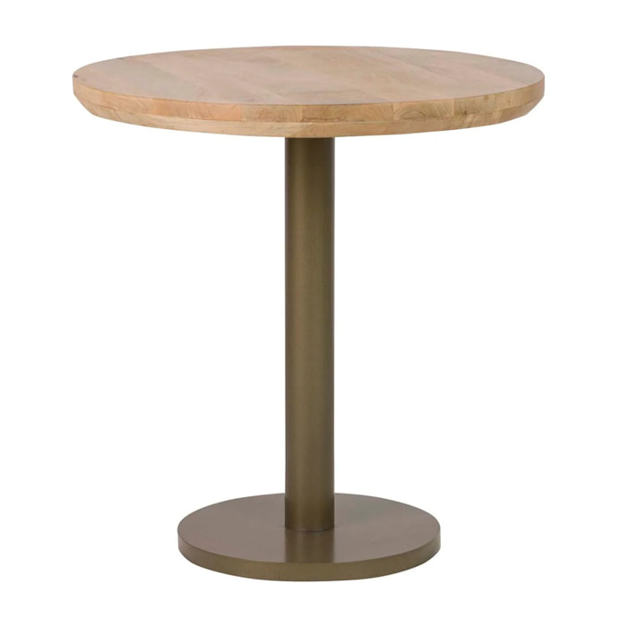 Mesa Comedor Madera Mango Metal Marrón 70x70x75 Cm