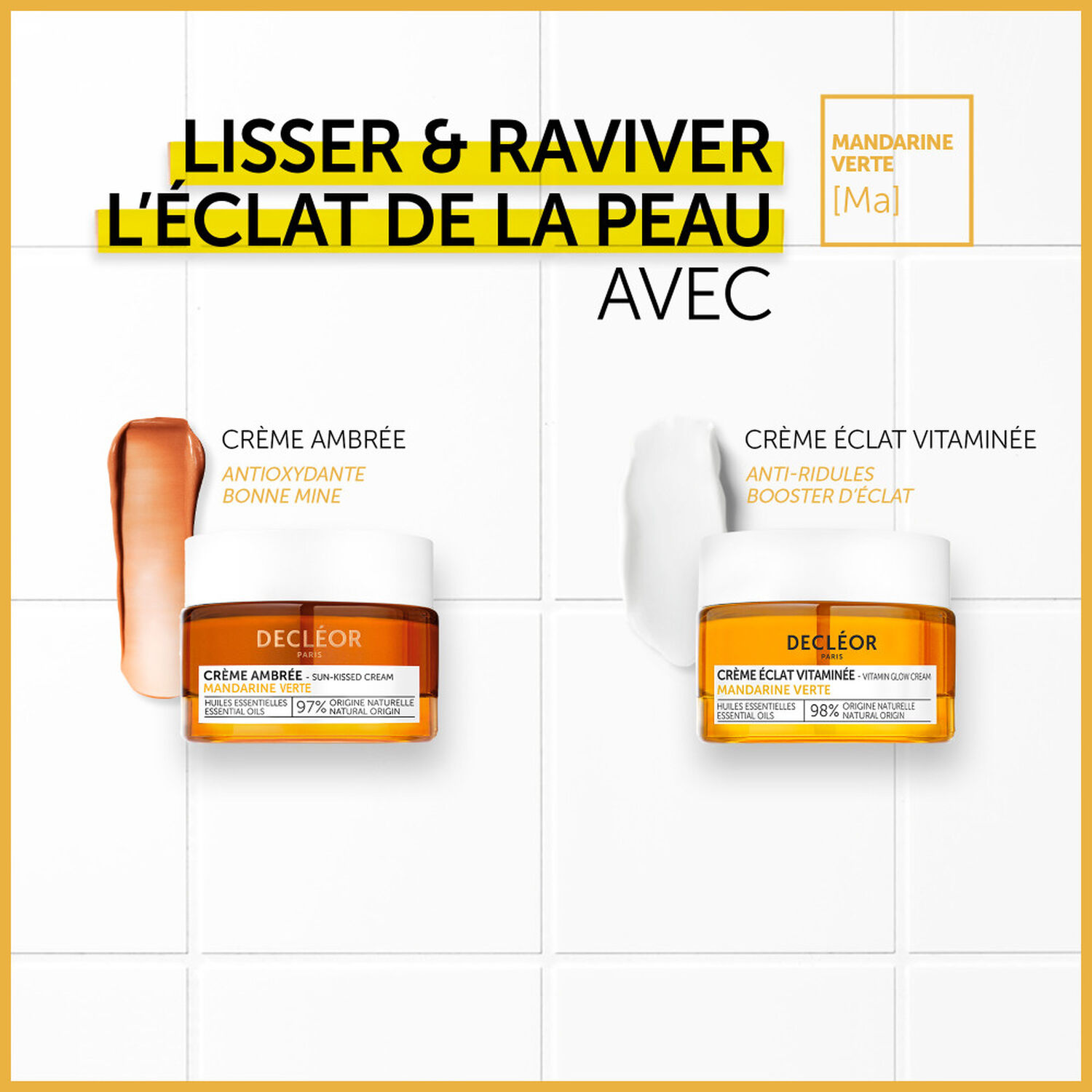 Crème Ambrée Mandarine Verte - Illumine-Lisse-Repulpe 50 ml