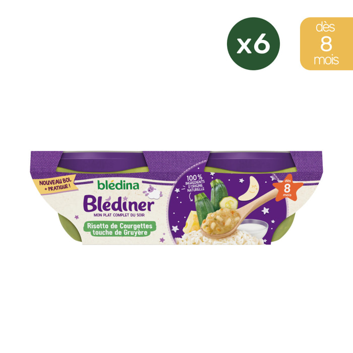 12 Bols Risotto de Courgettes 6x(2x200g) - Blédiner Dès 8 Mois