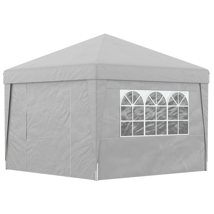 Tonnelle barnum pop-up pliant 2,98L x 2,98l x 2,75H m sacs de lestage et transport inclus gris