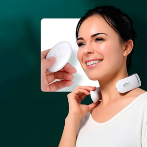 Masajeador de cuello F2 con modo calor, pulso y mando de control a distancia.