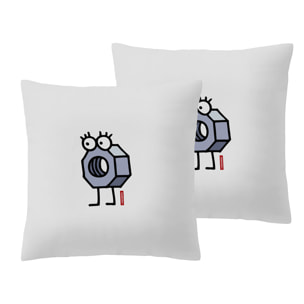 2 Fundas de almohada 65x65 cm Kukuxumusu Enrosque - 100% algodón -