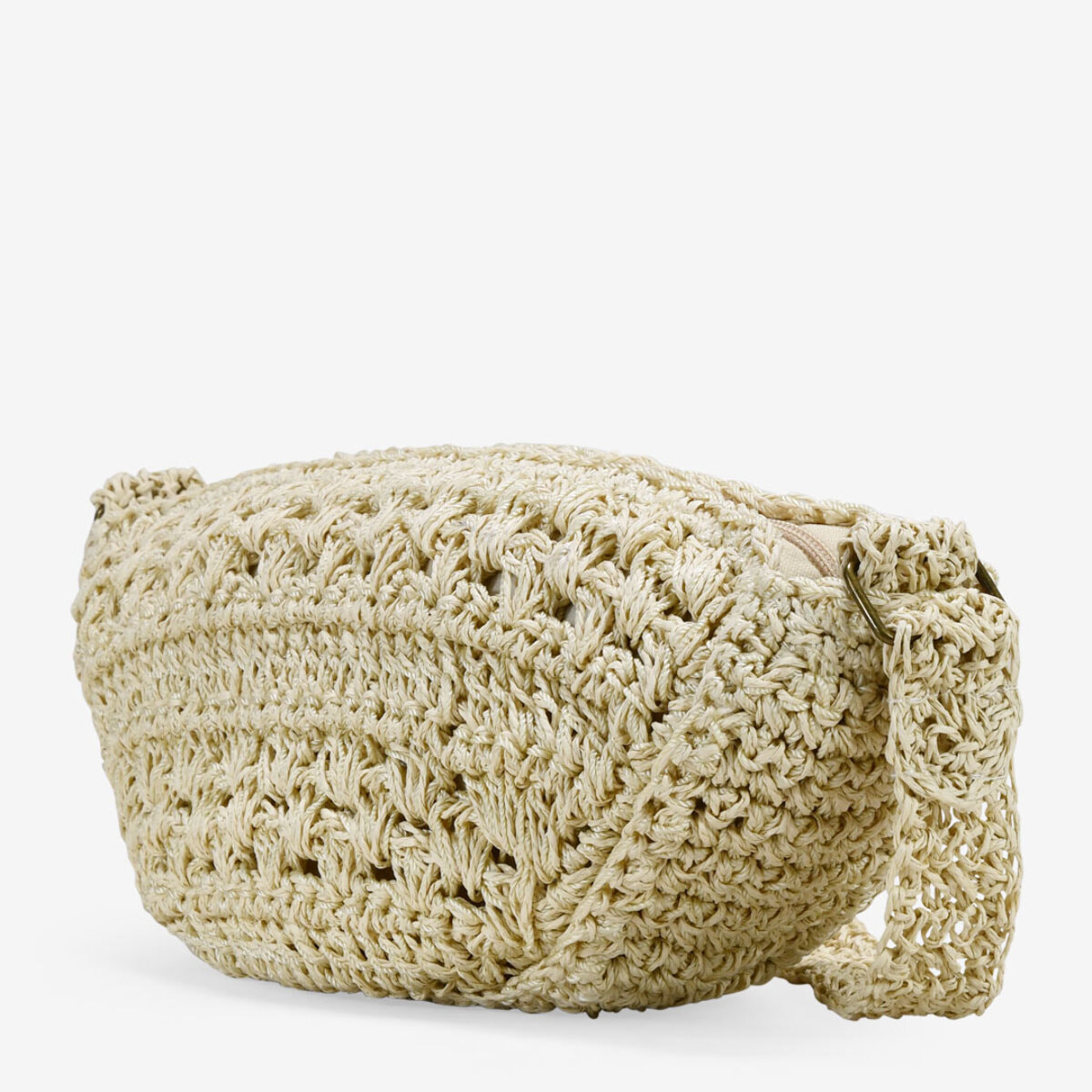 Bolso bandolera beige en rafia