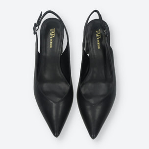 Décolleté sling back Donna Tata Italia Nero