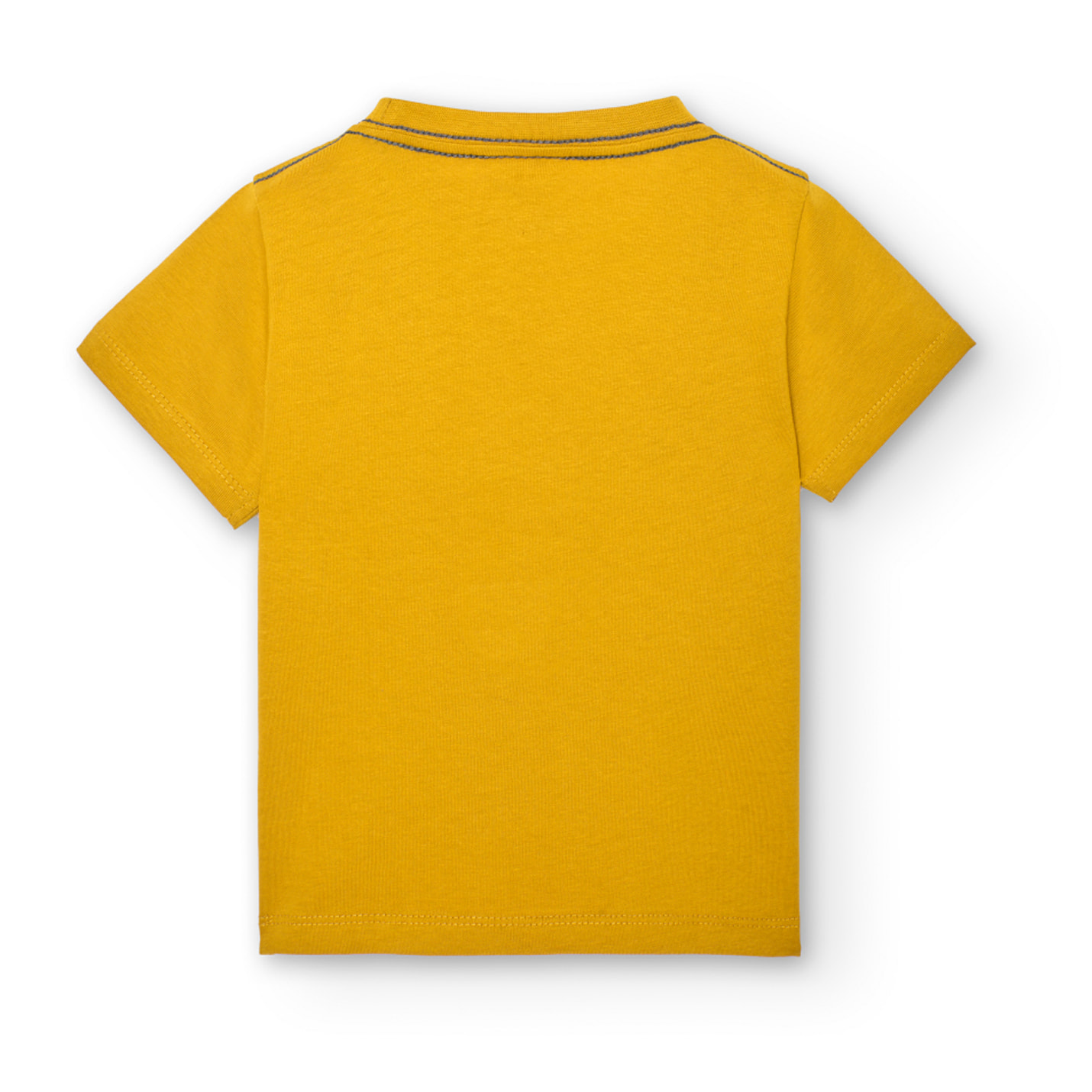 Camiseta niÃ±o estampada, mangas cortas, amarillo mostaza