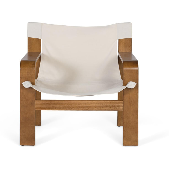 Sillón de Madera de Caucho 76 Cm Estilo Rústico Moderno