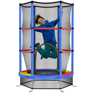 Cama Elástica Infantil Ø140x190 cm Trampolín para Niños de 3-6 Años con Red de Seguridad Carga 45 kg para Interior Multicolor