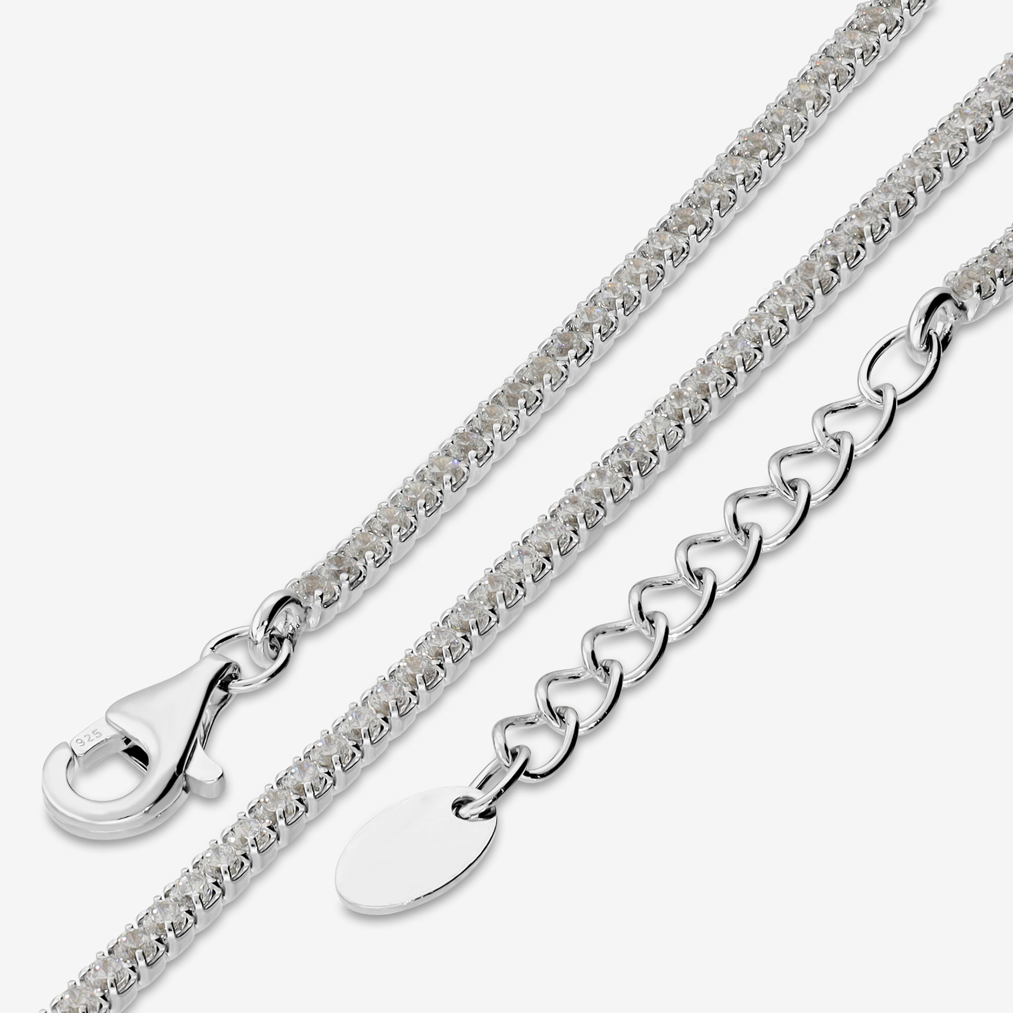 Bracciale Tennis con Cubic Zirconia Bianche 1.5mm