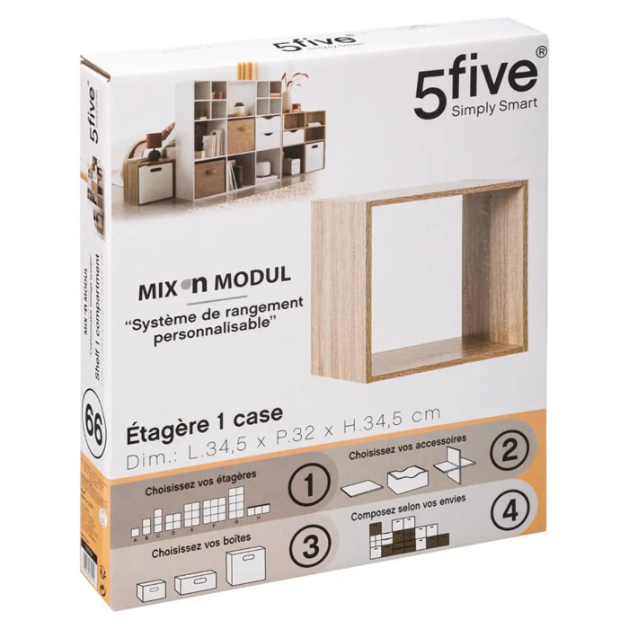 Étagère 1 case "Mix N' Modul" effet bois naturel