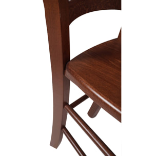 Sedia classica in legno, per sala da pranzo, cucina o salotto, Made in Italy, cm 44x45h87, Seduta h cm 47, colore Noce