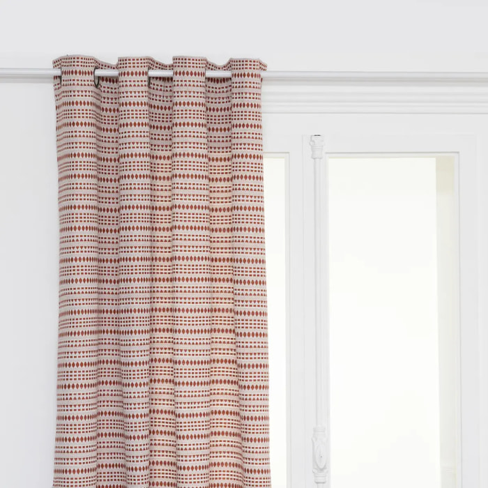 Rideau jacquard "Micah" 130x260cm rose terracotta