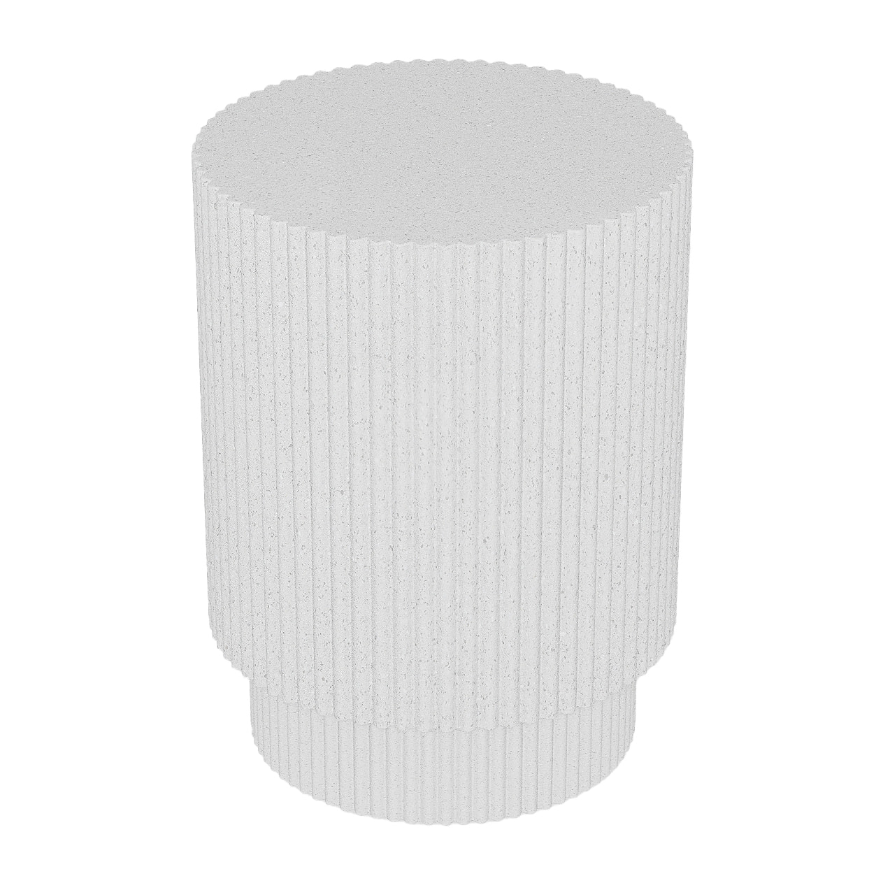Lys – Table d’appoint design en magnésie blanc moucheté