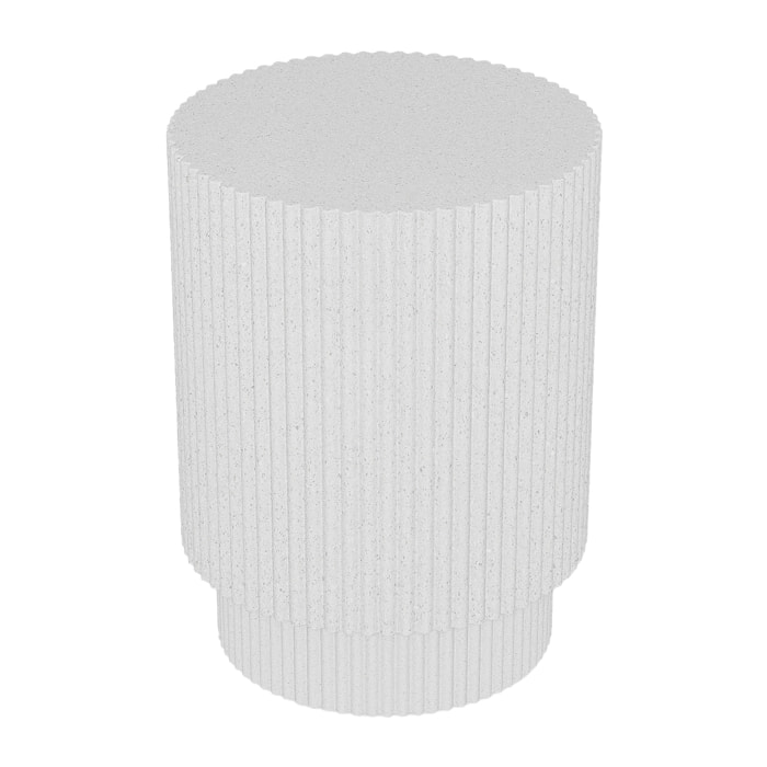Lys – Table d’appoint design en magnésie blanc moucheté