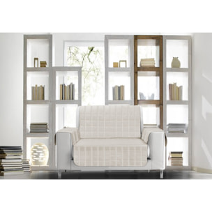 WHITE & WHITE Copridivano trapuntato antimacchia 2 posti antiscivolo panna
