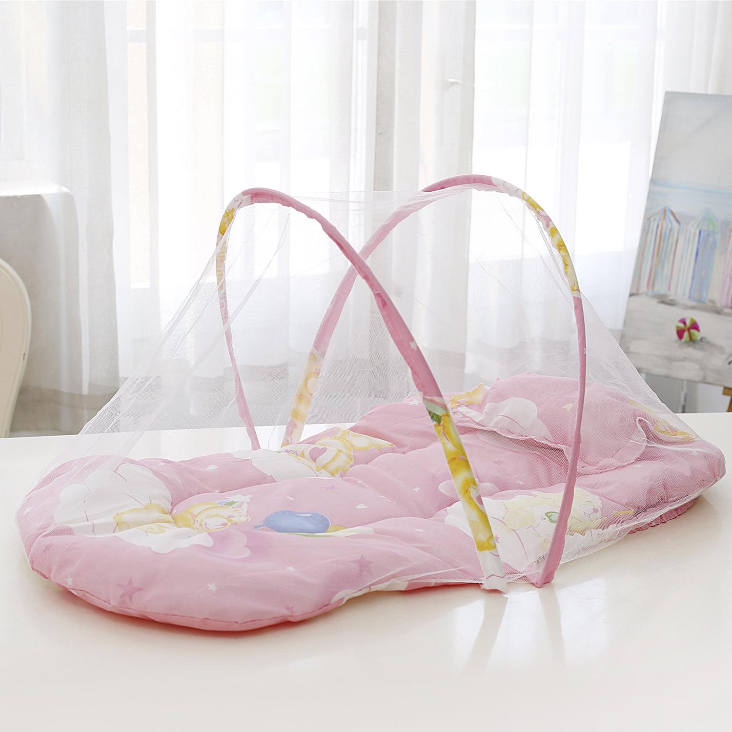 Zanzariera portatile pieghevole per bambini con materasso e cuscino. 60x58x55 cm.