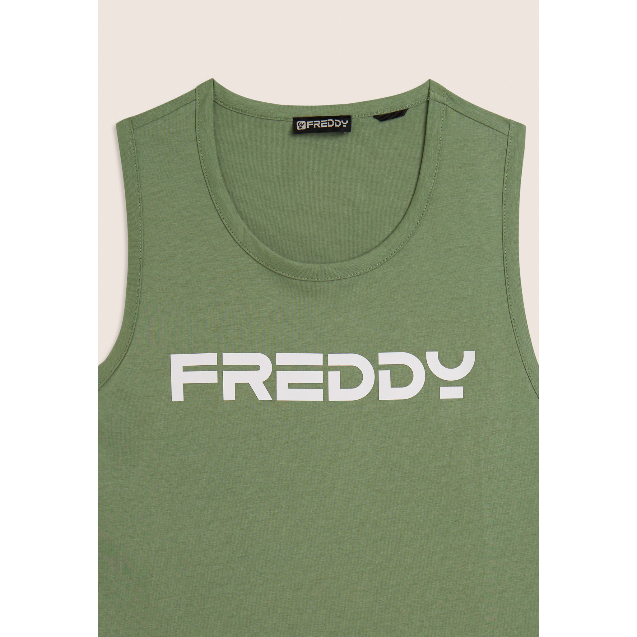 Canotta in cotone con retro vogatore e logo FREDDY