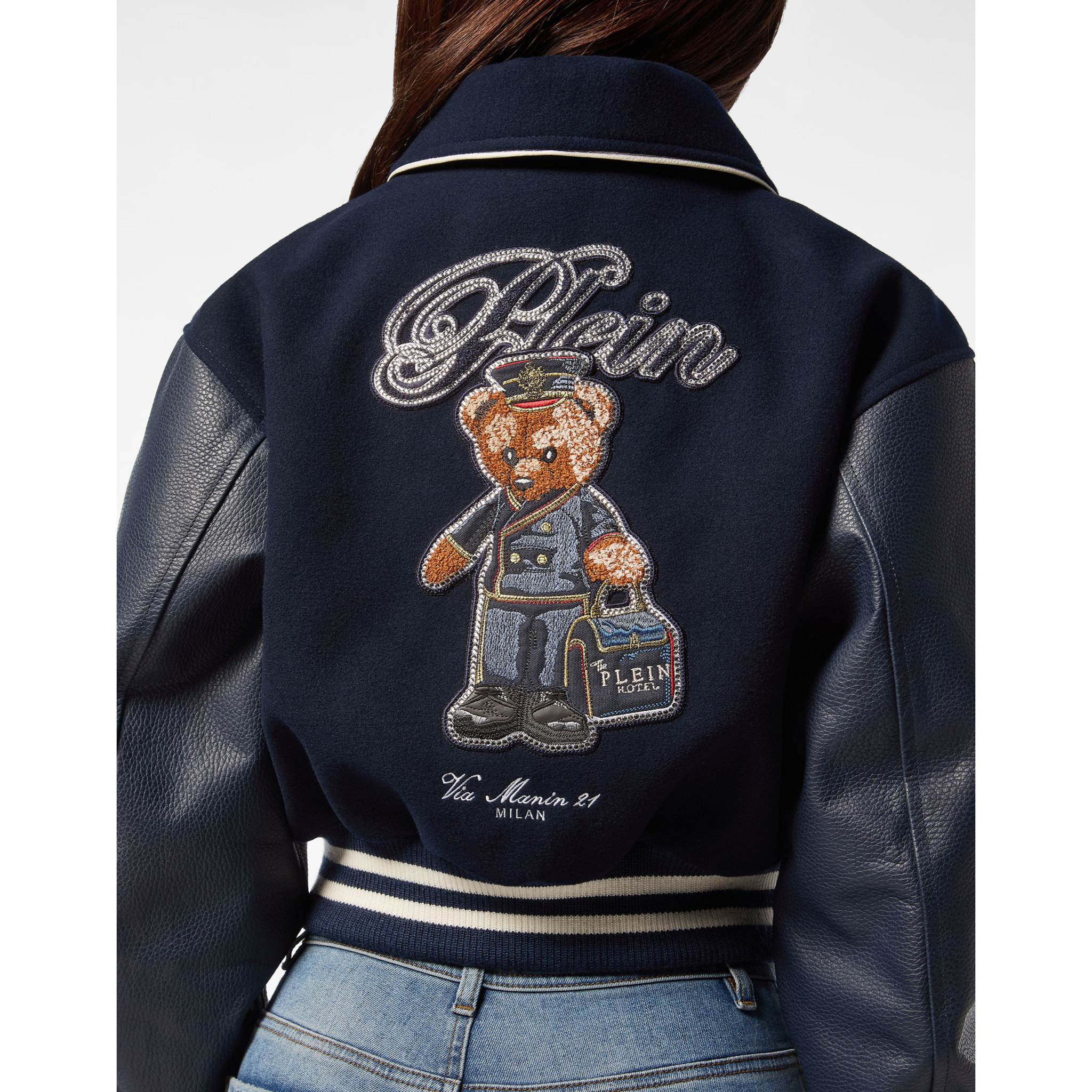PHILIPP PLEIN Bomber de cuero TEDDY