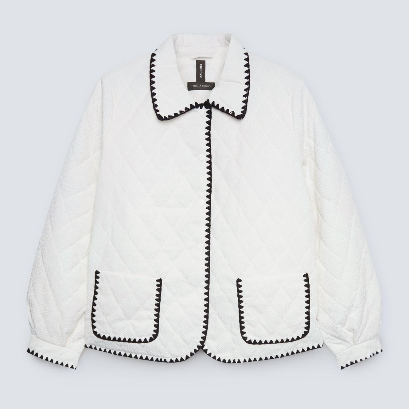 Fiorella Rubino - Chaqueta acolchada con bordes bordados - Blanco