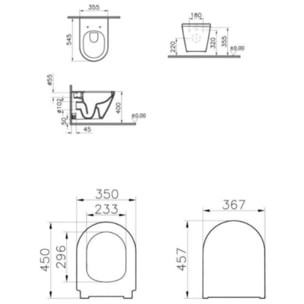 Pack Bati-support Geberit Duofix 112cm + WC sans bride Vitra Integra + Abattant softclose + Plaque blanche