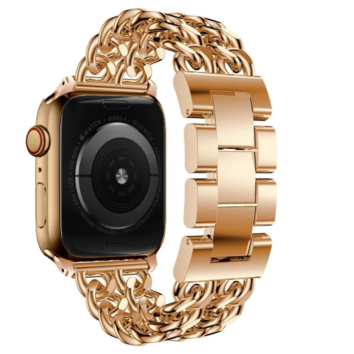 Bracelet chaîne en acier inoxydable Rose Gold Compatible Apple Watch 38-40
