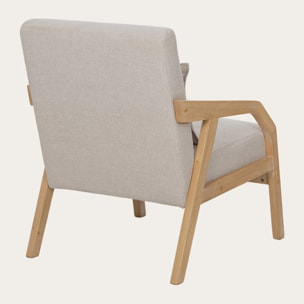 Fauteuil Limae -bois massif dhévéa et revêtement-couleur naturel 64 x 84 x 77 cm
