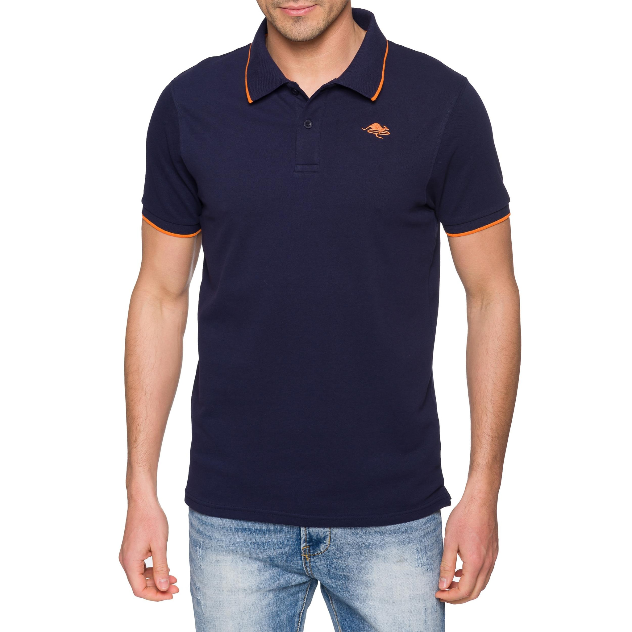 Polo Hot Buttered Mareeba con righine Blu Navy