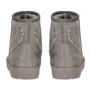 Botines de invierno grises con mini tachuelas