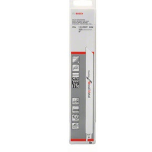 Lame scie sabre BIM S1122VF flexible Métal/Bois BOSCH 225 mm - Boite de 25 - 2608657559