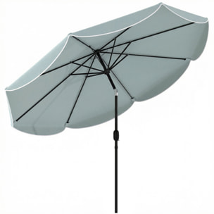 Parasol inclinable dia.265cm métal bleu