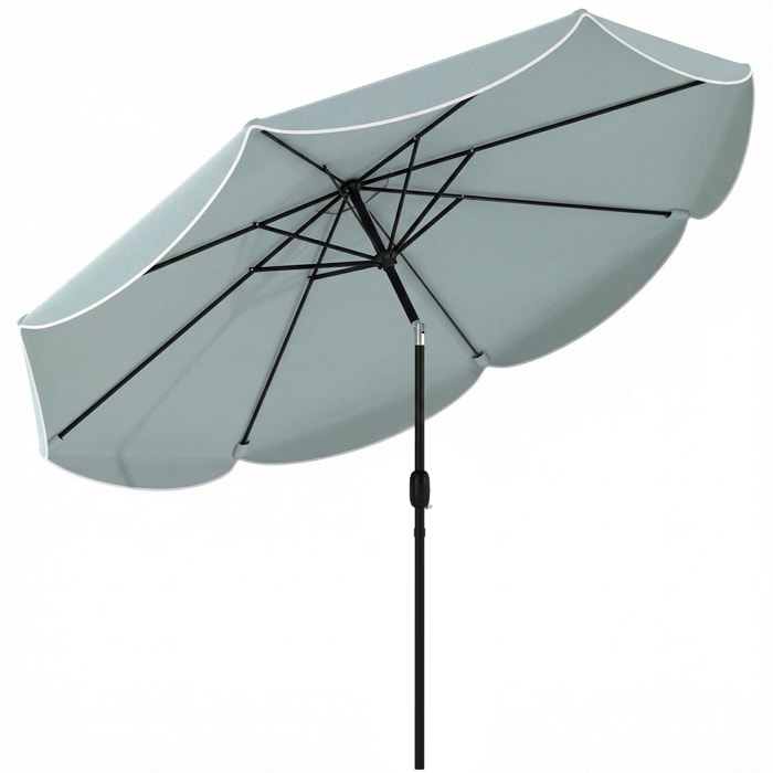 Parasol inclinable dia.265cm métal bleu