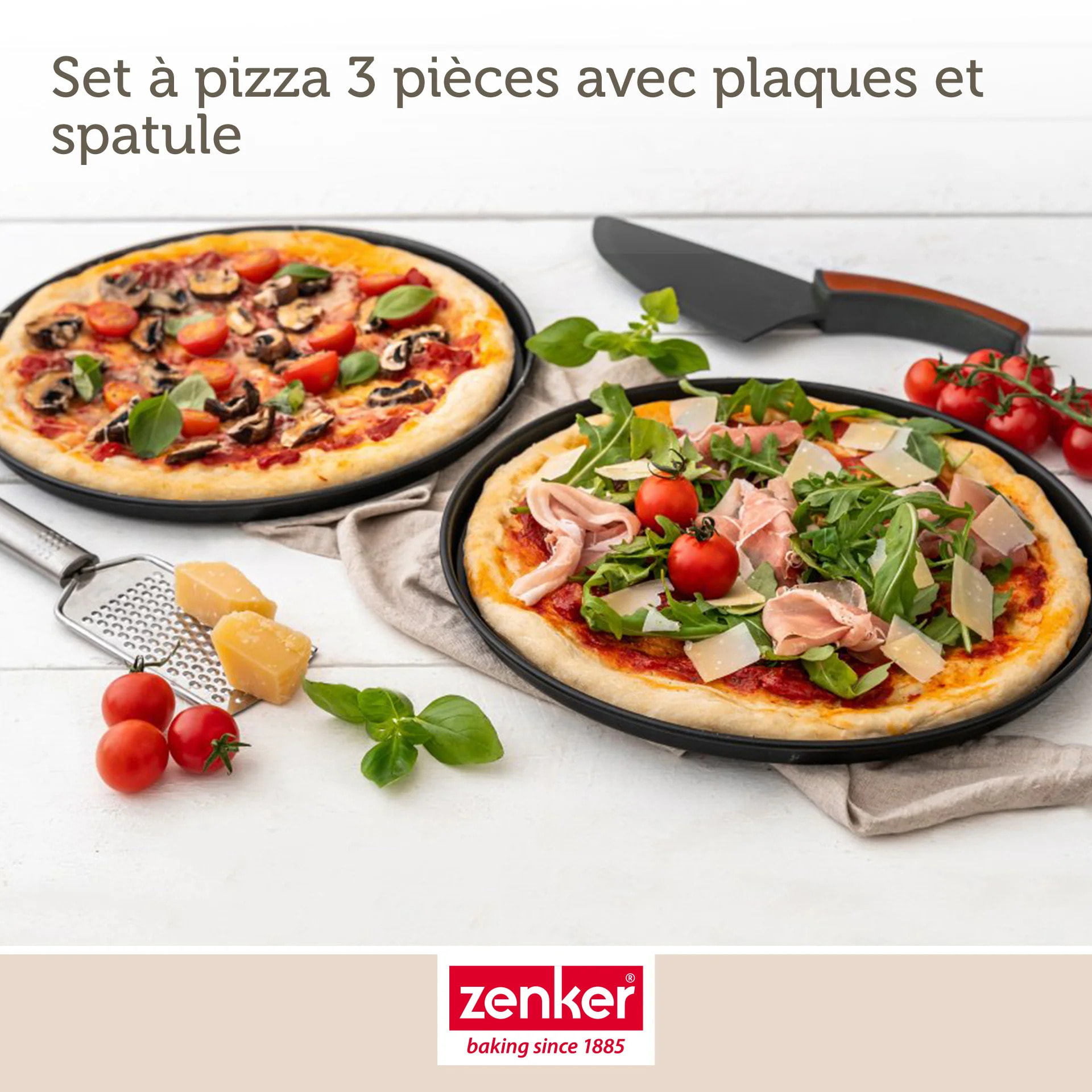 Set à pizza 3 pièces 29 cm Zenker Spécial Countries