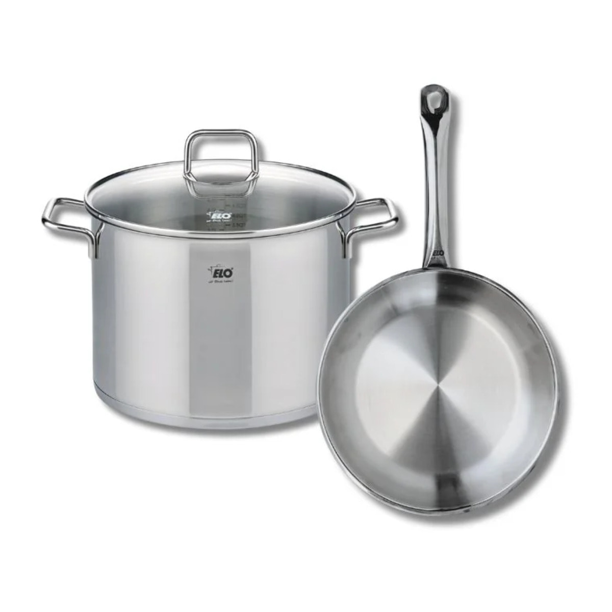 Ensemble de 1 Poêle de cuisson 24 cm et 1 faitout 26 cm Elo Profi Citrin