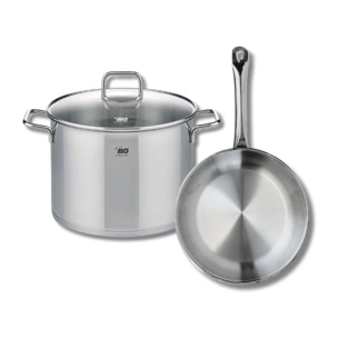 Ensemble de 1 Poêle de cuisson 24 cm et 1 faitout 26 cm Elo Profi Citrin