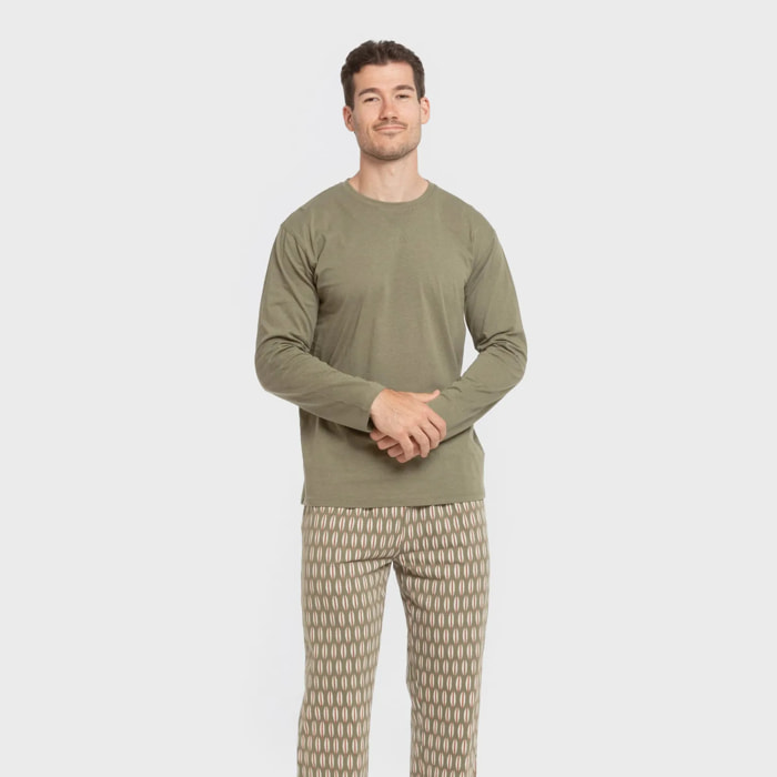 Pijama largo algodón hombre Arpani Verde