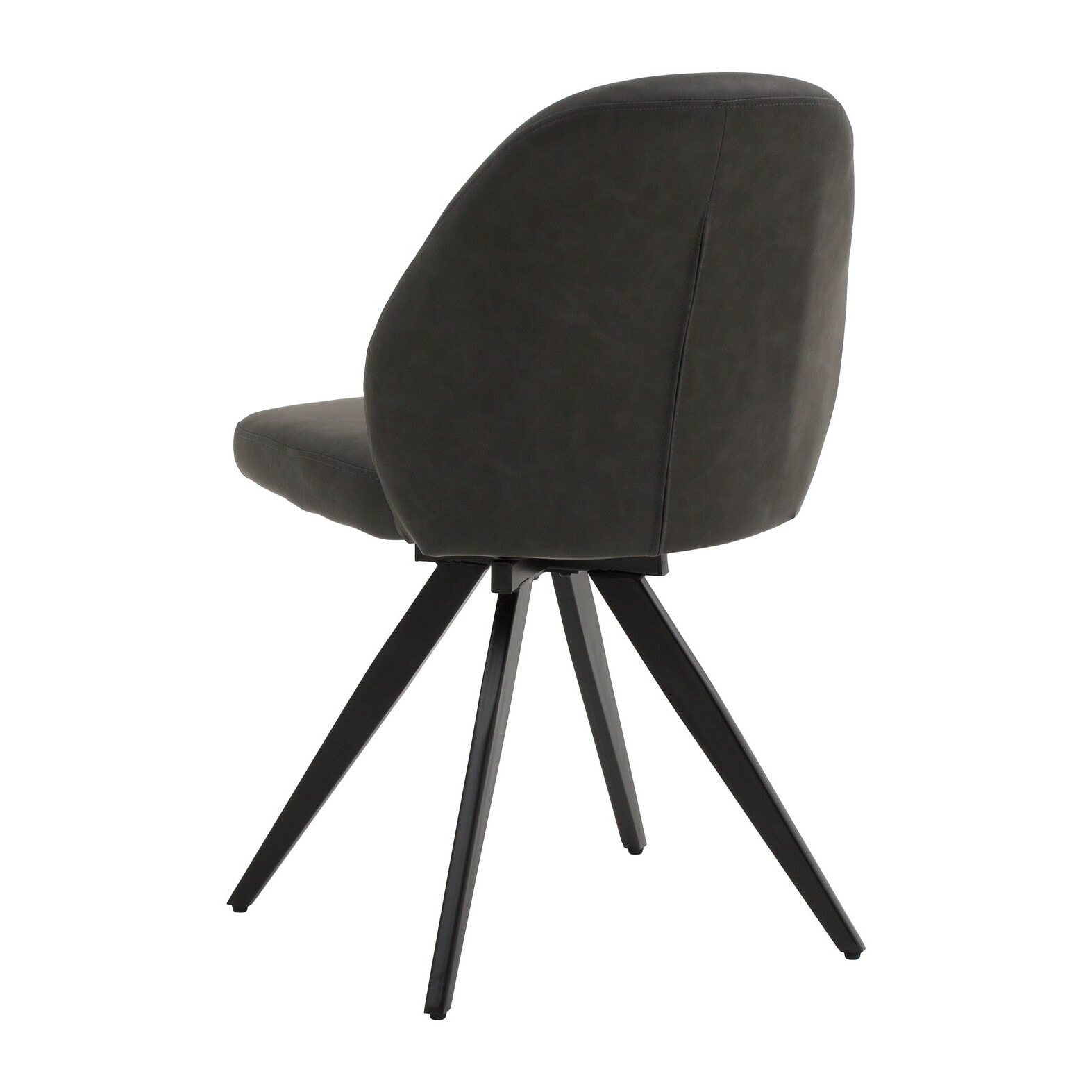 Set di 2 sedie girevoli ZENNENDAL in similpelle antracite e gambe in metallo nero