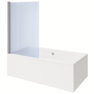 Baignoire rectangulaire Neon 180x80cm + Pare bain gauche AURYS Raywall chromé profilé gauche