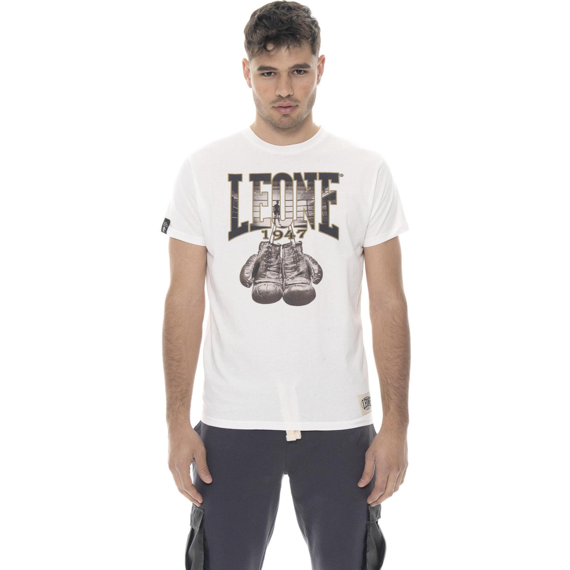 T-shirt uomo a manica corta in cotone, stampa Leone 1947 Graphics