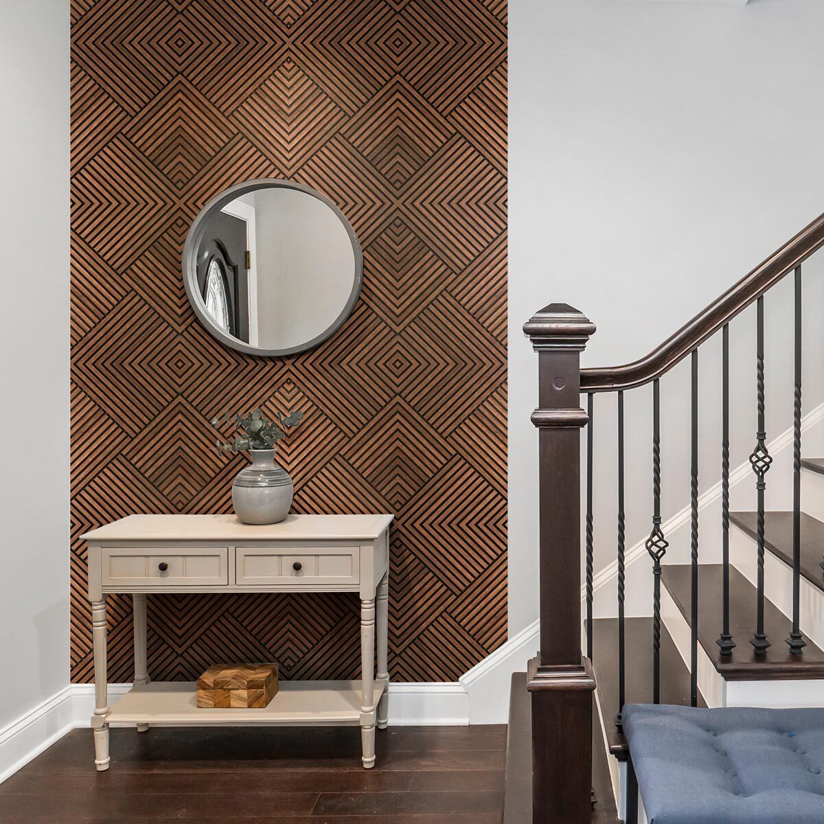 Rouleau revêtement adhésif vinyle au mètre - Sticker mural panneau de bois - FONCÉ MODERNE