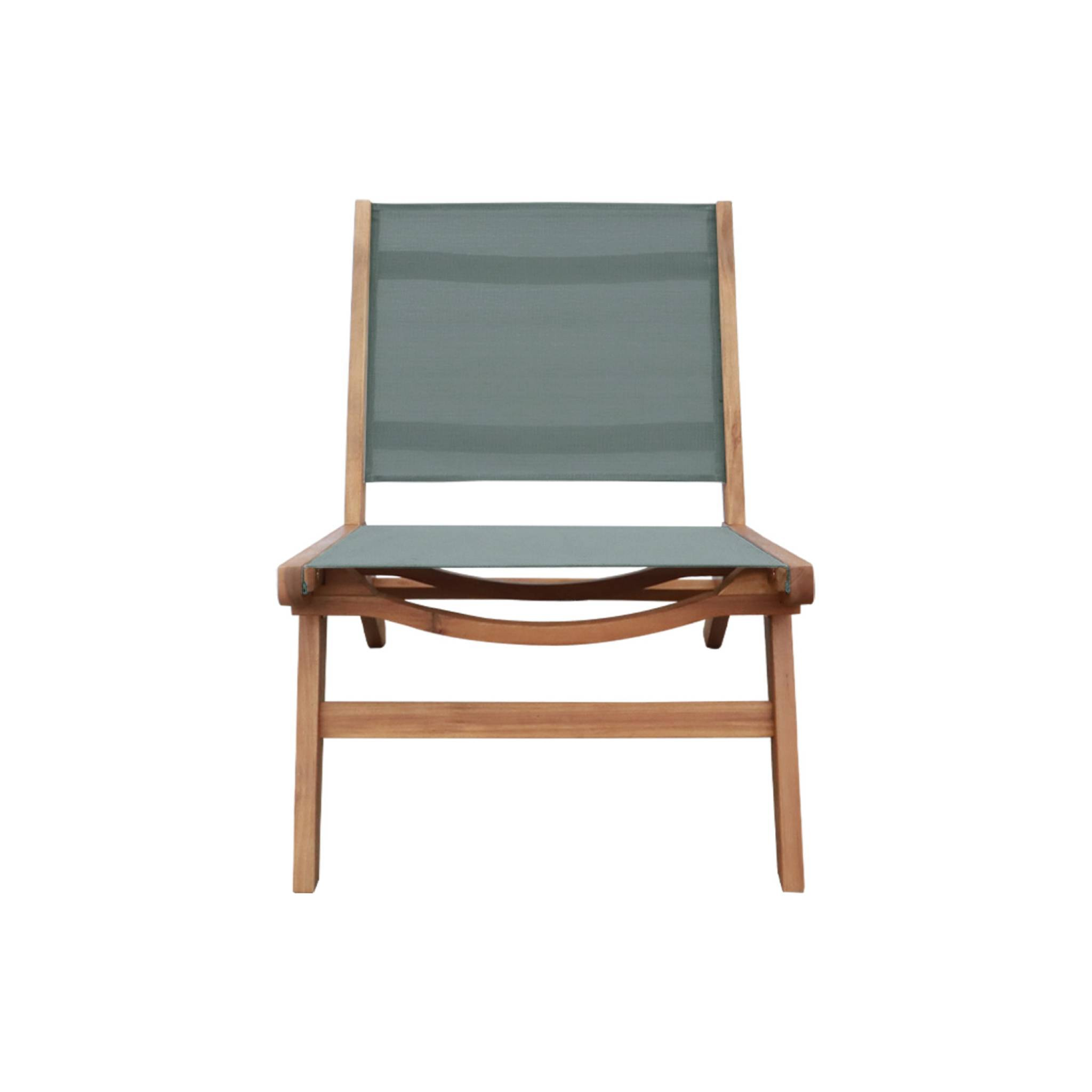 Fauteuil relax bois d'acacia et textilène (lot de 2) MADERA
