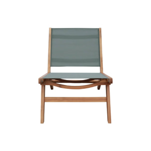 Fauteuil relax bois d'acacia et textilène (lot de 2) MADERA