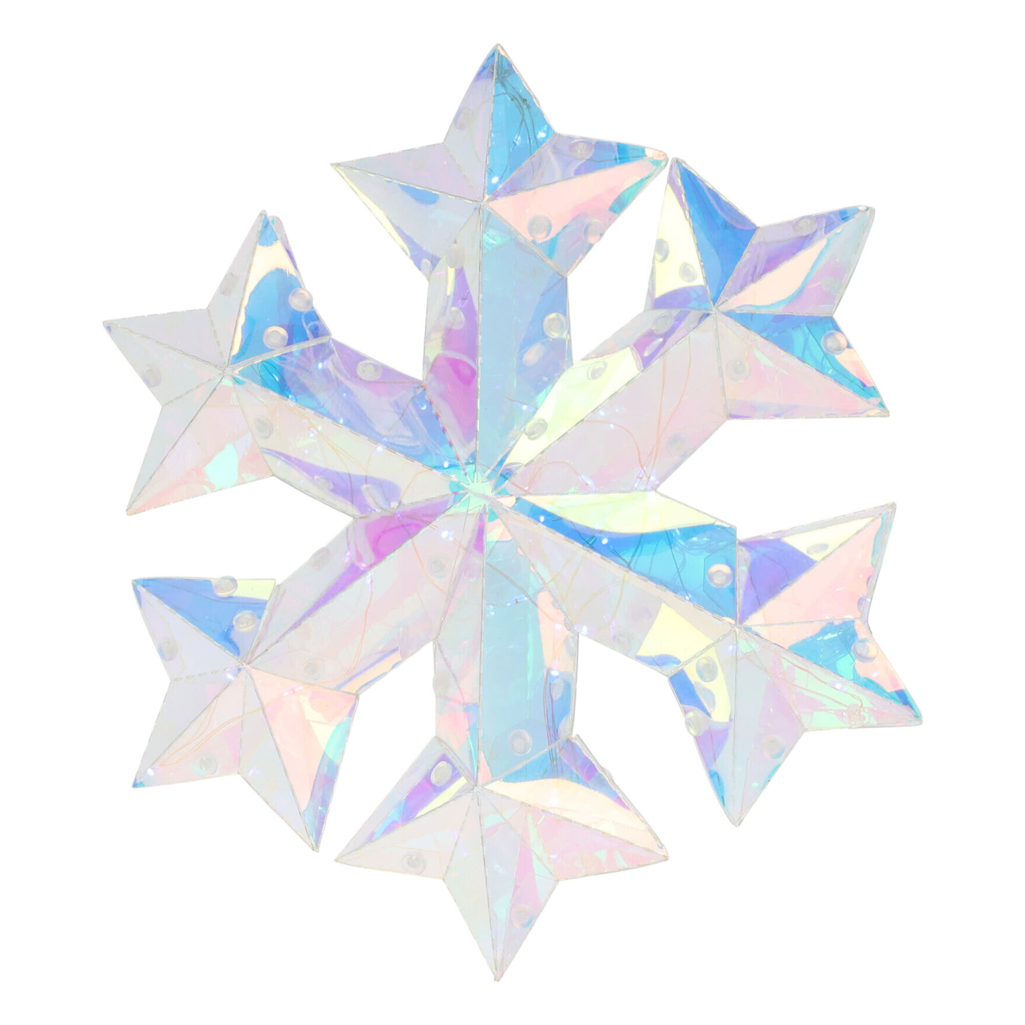 copo de nieve luminoso con 30 luces led frios color arco iris 27x5x27cm