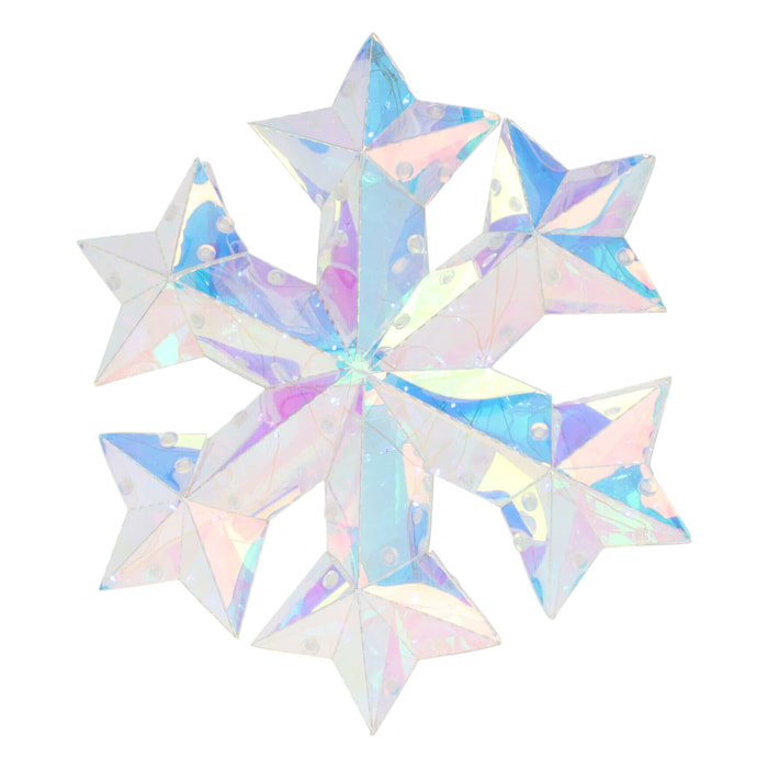 copo de nieve luminoso con 30 luces led frios color arco iris 27x5x27cm